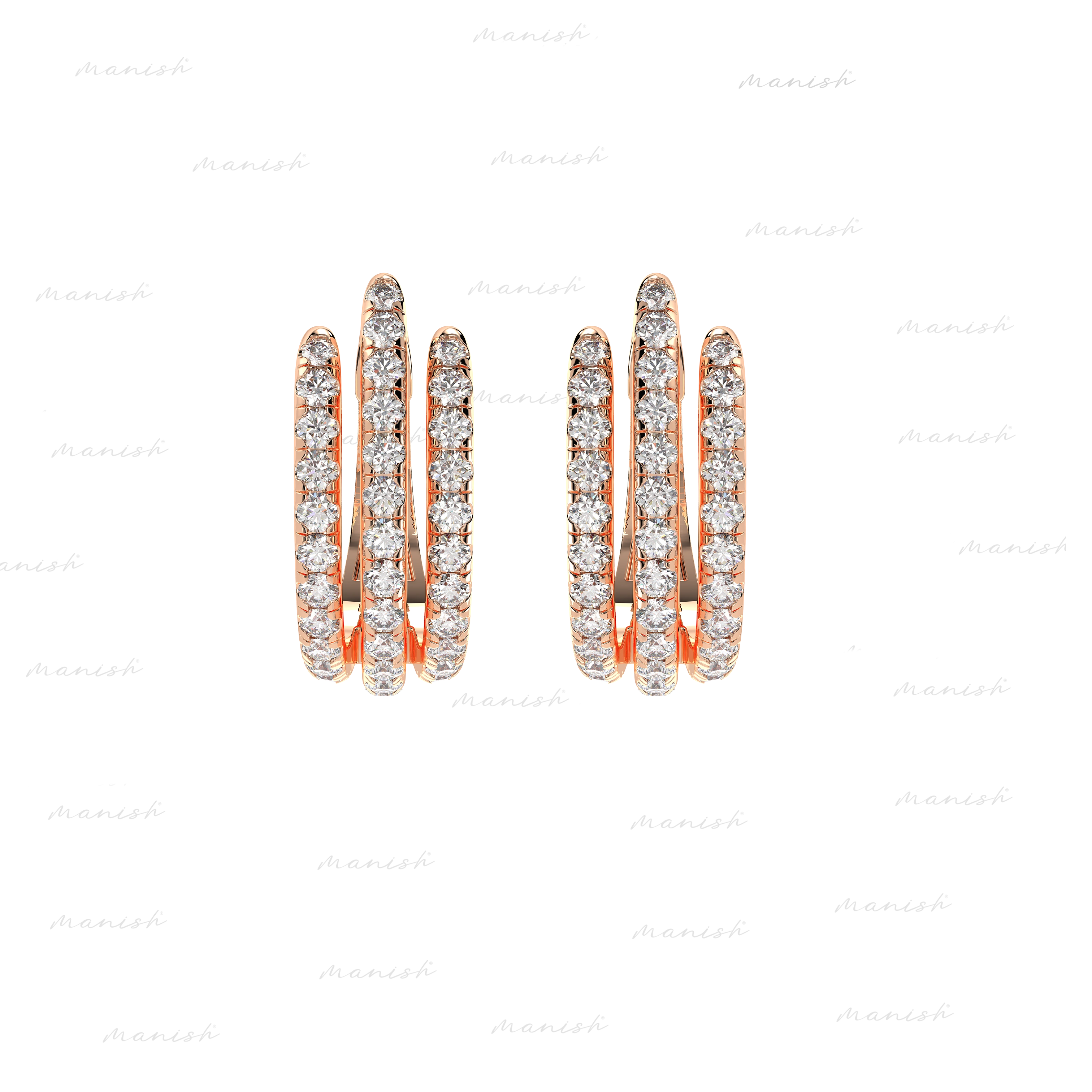 Natural Diamonds Hoops Earrings